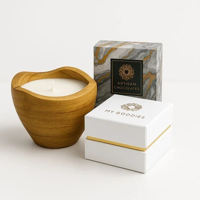 מארז נר ושוקולדים יוקרתי